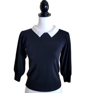Zara Sweater Collared Crew Neck Sweater, Medium, NEW Business Casual